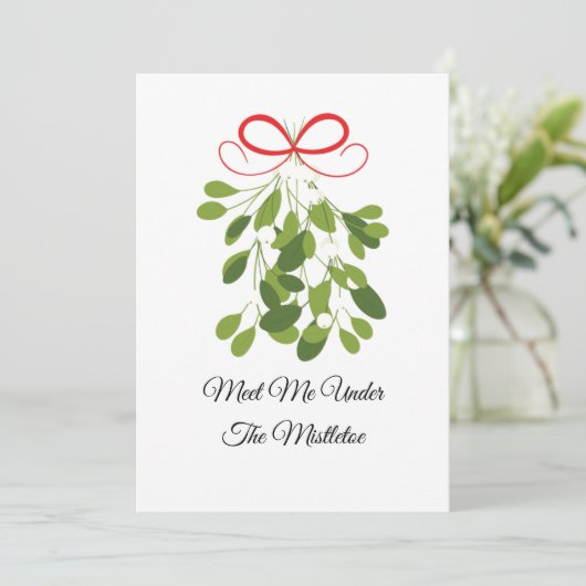 Cartes Pour Fêtes Annuelles Rencontrez-moi sous le gui (Debout devant)