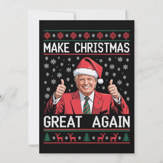 Cartes Pour Fêtes Annuelles Rendez à Noël sa grandeur à nouveau Noël Trump Pyj (Devant)