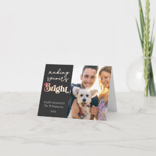 Cartes Pour Fêtes Annuelles Rendre les esprits brillants deux photos Joyeuses