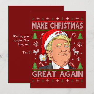 Cartes Pour Fêtes Annuelles Rendre Noël super à nouveau drôle Trump mauvais No