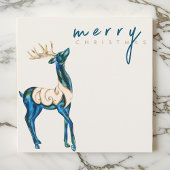 Cartes Pour Fêtes Annuelles Renne à l'aquarelle iridescente Joyeux Noël 