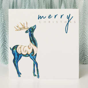 Cartes Pour Fêtes Annuelles Renne à l'aquarelle iridescente Joyeux Noël