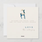 Cartes Pour Fêtes Annuelles Renne à l'aquarelle iridescente Joyeux Noël  (Dos)