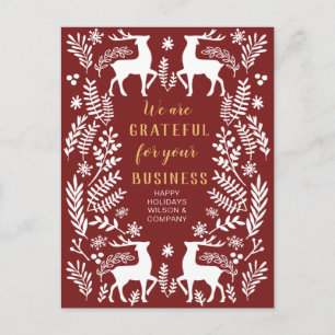 Cartes Pour Fêtes Annuelles Renne d'affaires scandinave nordique rouge d'hiver