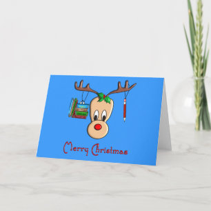 Cartes Pour Fêtes Annuelles Renne de Noël de professeur--Cadeaux adorables