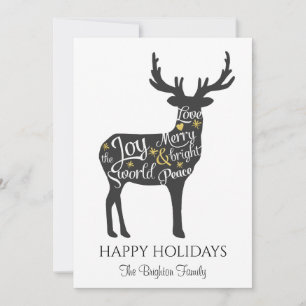 Cartes Pour Fêtes Annuelles Renne de Noël minimaliste moderne
