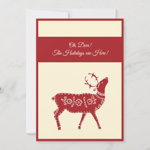 Cartes Pour Fêtes Annuelles Renne de Noël Rouge Moderne Personnalisé