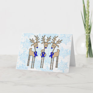 Cartes Pour Fêtes Annuelles Renne de ruban bleu