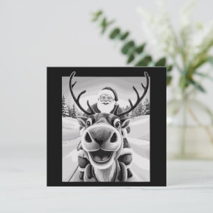 Cartes Pour Fêtes Annuelles Renne drôle de selfie Noël Père Noël