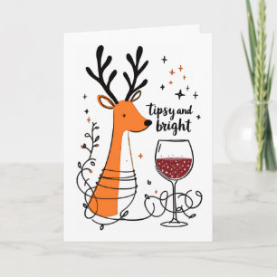 Cartes Pour Fêtes Annuelles Renne ivre et lumineux 