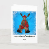 Cartes Pour Fêtes Annuelles Renne lunatique Sledding (Dos)