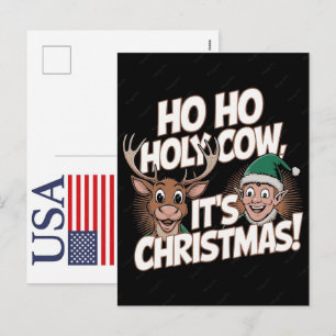 Cartes Pour Fêtes Annuelles Renne Noël drôle USA 250 Ans Patriotique