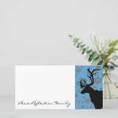 Cartes Pour Fêtes Annuelles Renne noir avec des flocons de neige (Debout devant)