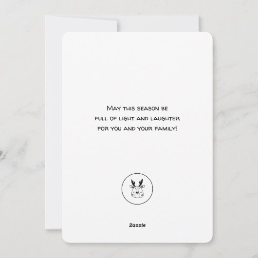 Cartes Pour Fêtes Annuelles Renne Scandinave Moderne Rose 3 Photo (Dos)