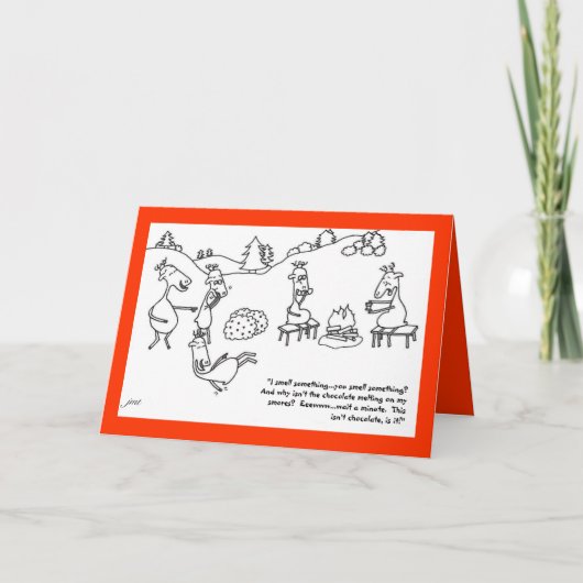 Cartes Pour Fêtes Annuelles Renne Smores (Devant)