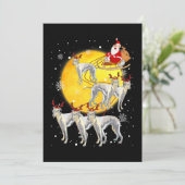 Cartes Pour Fêtes Annuelles Renne Whippet Noël Drôle Santa Whippet (Debout devant)