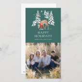 Cartes Pour Fêtes Annuelles Rennes de bois en hiver (Devant / Derrière)