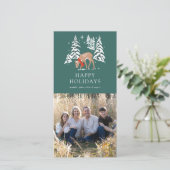 Cartes Pour Fêtes Annuelles Rennes de bois en hiver (Debout devant)