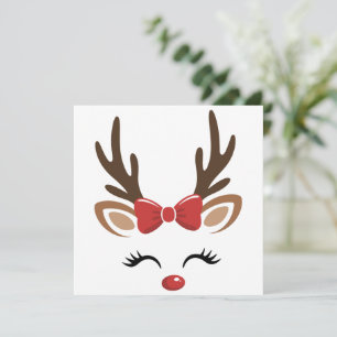 Cartes Pour Fêtes Annuelles Rennes de Noël Mignonnes Vacances Hiver