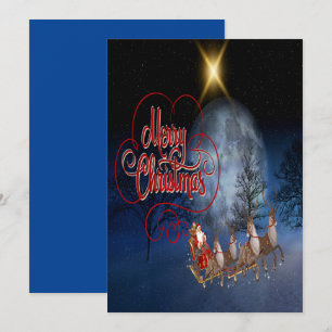 Cartes Pour Fêtes Annuelles Rennes du Père Noël de Noël Classique