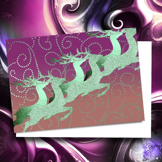 Cartes Pour Fêtes Annuelles Rennes du Père Noël en pâte à modeler violette