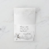 Cartes Pour Fêtes Annuelles Rennes et amis de la forêt enneigée en hiver (Intérieur)