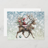 Cartes Pour Fêtes Annuelles Rennes et Noël (Devant / Derrière)