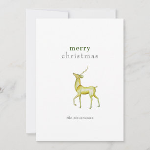 Cartes Pour Fêtes Annuelles Rennes minimalistes en or de Noël