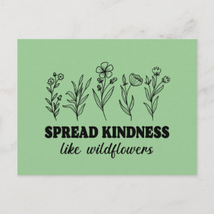 Cartes Pour Fêtes Annuelles Répandre la gentillesse comme des Fleurs sauvages