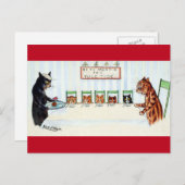 Cartes Pour Fêtes Annuelles Repas de Noël, Louis Wain (Devant / Derrière)