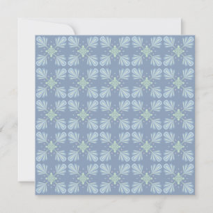 Cartes Pour Fêtes Annuelles Répétition abstraite florale bleu pastel
