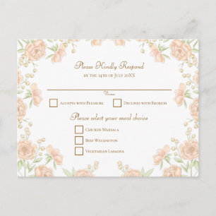 Cartes Pour Fêtes Annuelles Réponse de mariage Rose Pêche