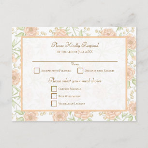 Cartes Pour Fêtes Annuelles Réponse de mariage Rose Pêche