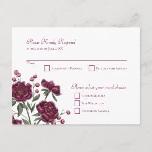 Cartes Pour Fêtes Annuelles Réponse RSVP de mariage Rose Marron