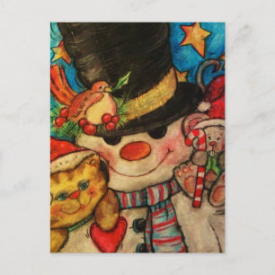 Cartes Pour Fêtes Annuelles Repose Avec Frosty - Snowman