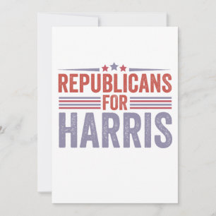 Cartes Pour Fêtes Annuelles Républicains Pour Harris Election 2024