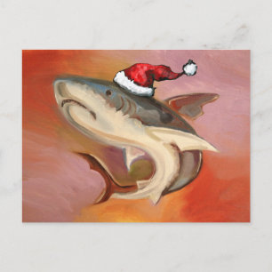Cartes Pour Fêtes Annuelles Requin de Père Noël