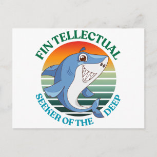 Cartes Pour Fêtes Annuelles Requin Fintellectuel Chercheur des Profondeurs Som