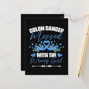 Cartes Pour Fêtes Annuelles Rescapée du cancer du côlon Ruban Bleu Fille