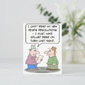 Cartes Pour Fêtes Annuelles Résolutions du Nouvel An bière déversée (Debout devant)