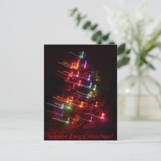 Cartes Pour Fêtes Annuelles Ressemble à de Noël (arbre et notes) (Debout devant)