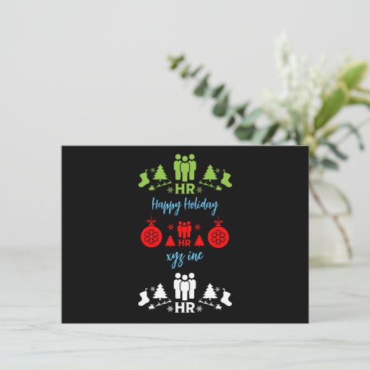 Cartes Pour Fêtes Annuelles Ressources humaines Dons de Noël laid Père Noël (Debout devant)