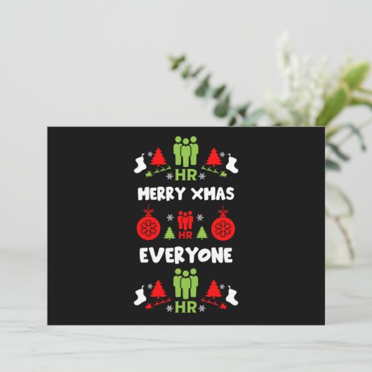 Cartes Pour Fêtes Annuelles Ressources humaines Dons de Noël laid Père Noël (Debout devant)