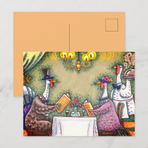 CARTES POUR FÊTES ANNUELLES RESTAURANT FINE TURQUIE, GRÂCE À L'HUMOUR OISEAU