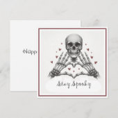 Cartes Pour Fêtes Annuelles Restez un Saint-Valentin Squelettique (Devant / Derrière)