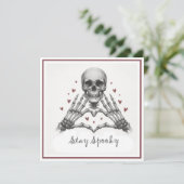 Cartes Pour Fêtes Annuelles Restez un Saint-Valentin Squelettique (Debout devant)