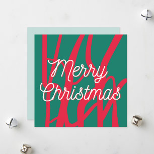 Cartes Pour Fêtes Annuelles Résumé Rouge Vert Joyeux Noël Personnalisé