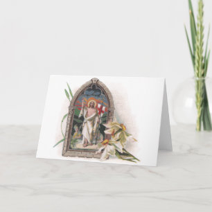 Cartes Pour Fêtes Annuelles Résurrection de la fenêtre de l'église du Christ