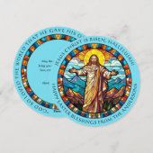 Cartes Pour Fêtes Annuelles Résurrection religieuse de Pâques Jésus (Devant / Derrière)