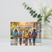 CARTES POUR FÊTES ANNUELLES RETOUR À L'ÉCOLE (Debout devant)